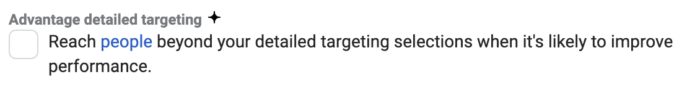 Advantage Detailed Targeting Option